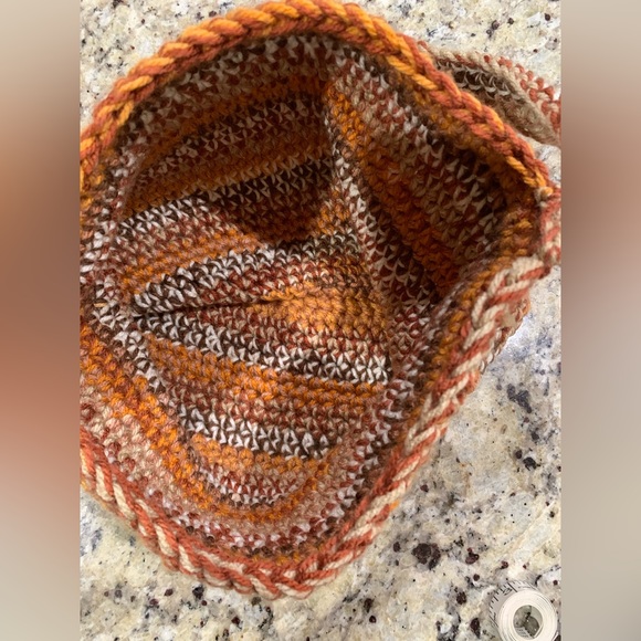 Crossbody Bag, Brown/Orange Multicolor, handmade, crochet - Picture 12 of 16